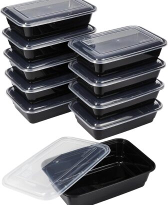 GoodCook Meal Prep Containers, Single Compartment 10-Pack | BPA-Free Reusable Food Storage, Microwave & Freezer Safe, Stackable Meal Prep Containers for Lunches and Snacks